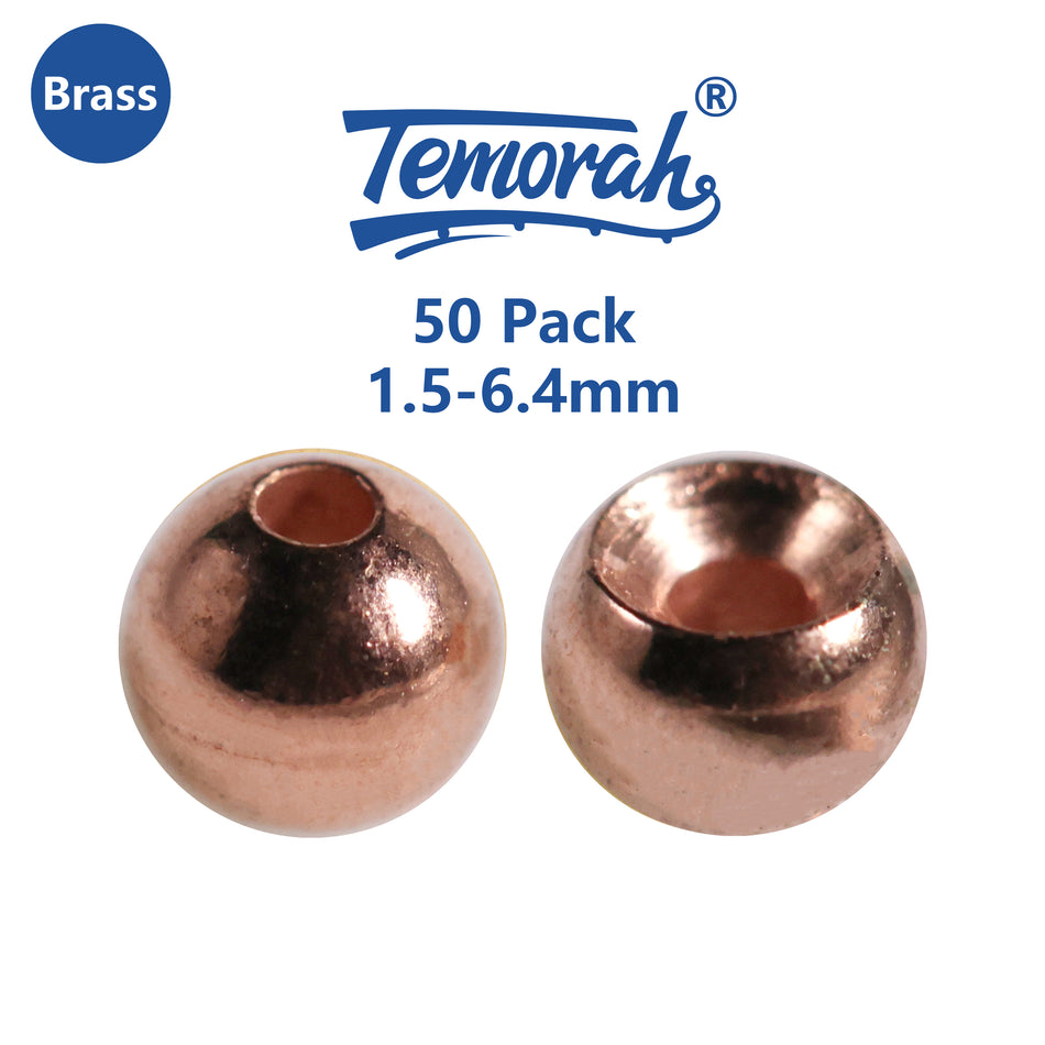 Temorah 50 Pack 31 Colors 1.5-6.4mm Cyclops Brass Beads for Fly Tying