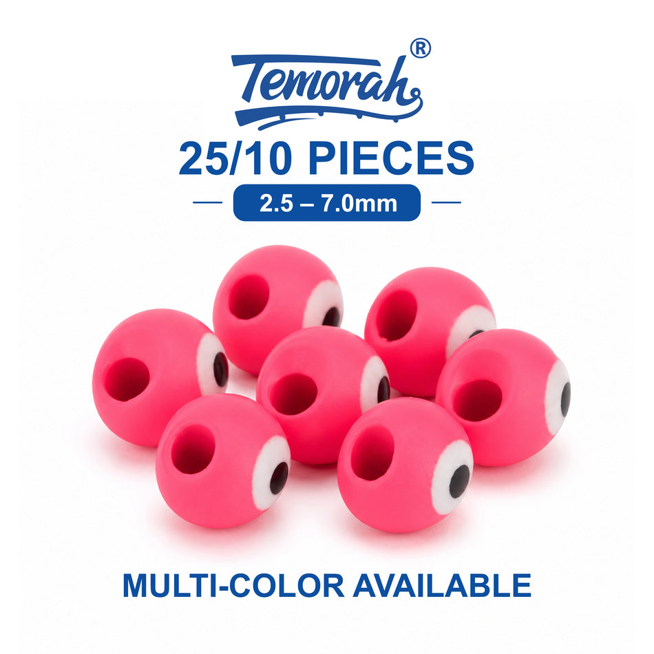 Temorah Predator-Eye 10/25 Pieces 2.8-7.0mm Multicolor Offset Tungsten Beads for Fly Tying