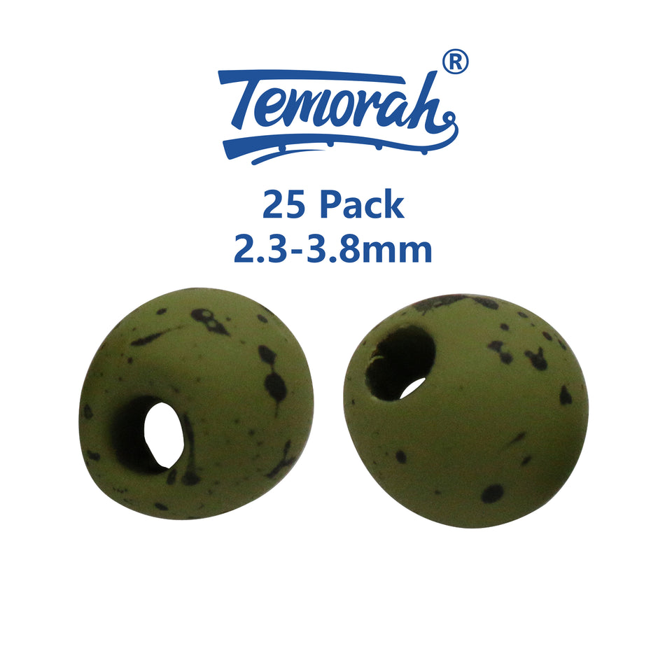 25 Pack 2.3-3.8mm Multicolor Offset Tungsten Beads for Fly Tying